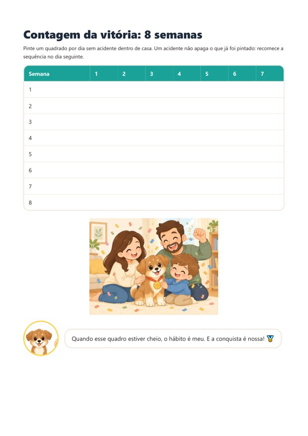 Página: contagem das 8 semanas para pintar